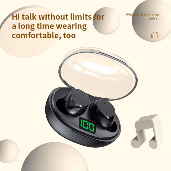 ODM&OEM Tws Touch Control Earbuds Affichage LED Sport écouteur
